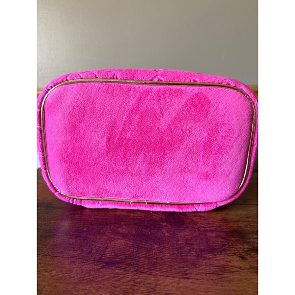 Juicy Couture Pink Velour Vanity Bag Cosmetic Case With Gold Logo - Picture 8 of 16